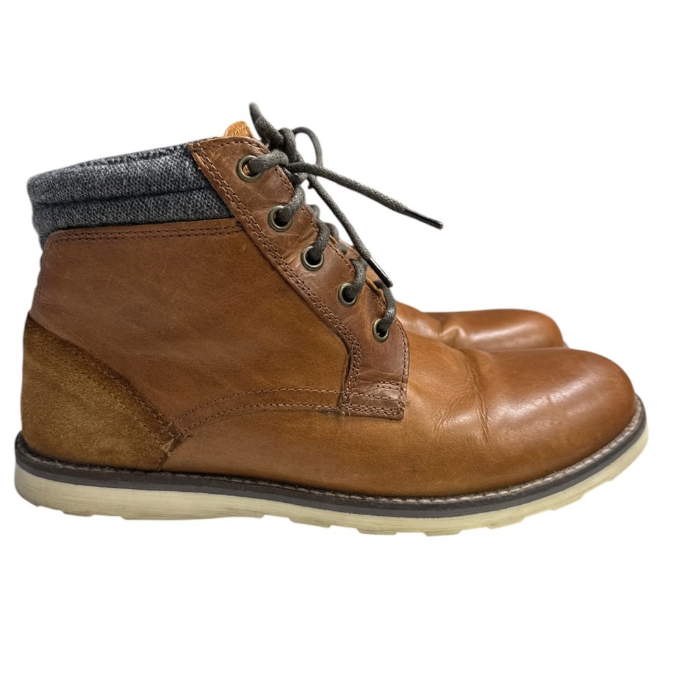 Crevo Men's Geoff Lace Up Ankle Leather Boots in Chestnut Size 9.5